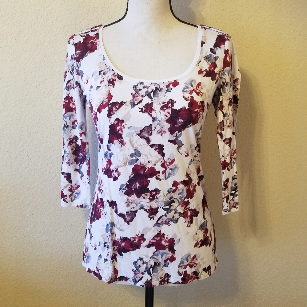 WHBM Flower Print Top
